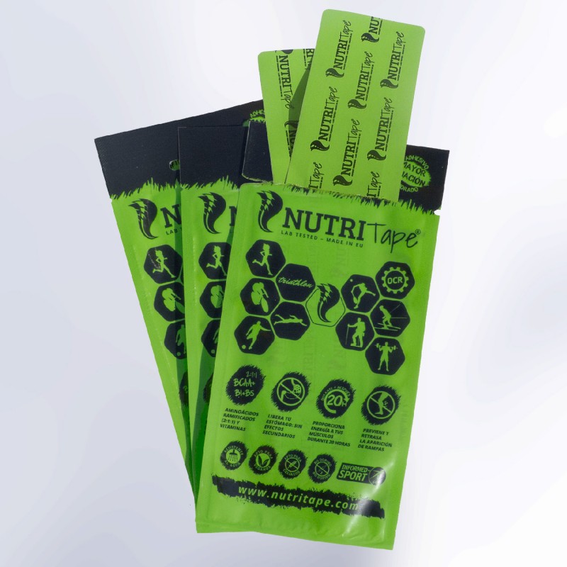 Pack de 3 blisters Nutritape® con BCAA y vitaminas B1 y B5.